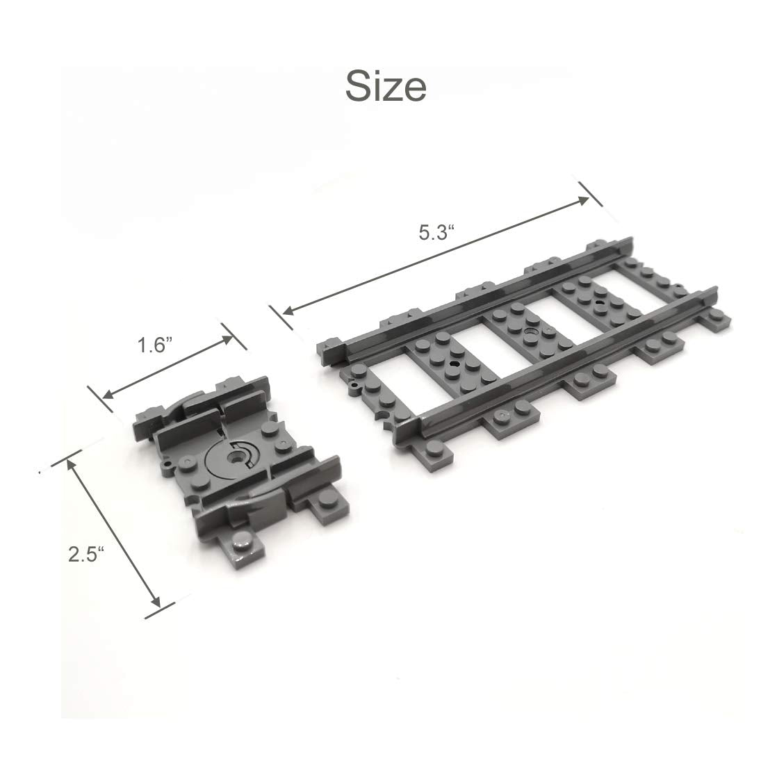 56pcs City Train Tracks Toy Straight and Flexible Train Track Railway Extension Building Set Block Toy Compatible with Major Brand (36 Straight and 20