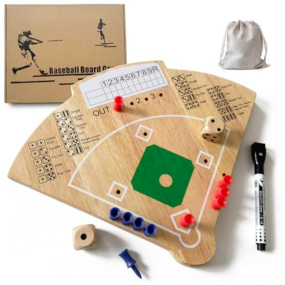 Baseball Board Game, Oak Made Leisure Game for Sport Battle Table Game for Family Party Holiday Coffee Travel Time Gameboard