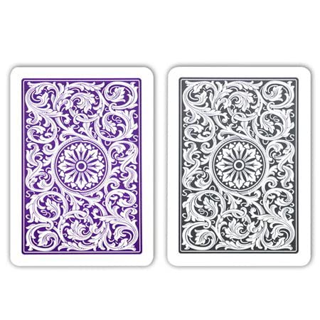 Copag 1546 Design 100% Plastic Playing Cards, Poker Size (Standard) Purple/Grey Jumbo Index (6 Sets)