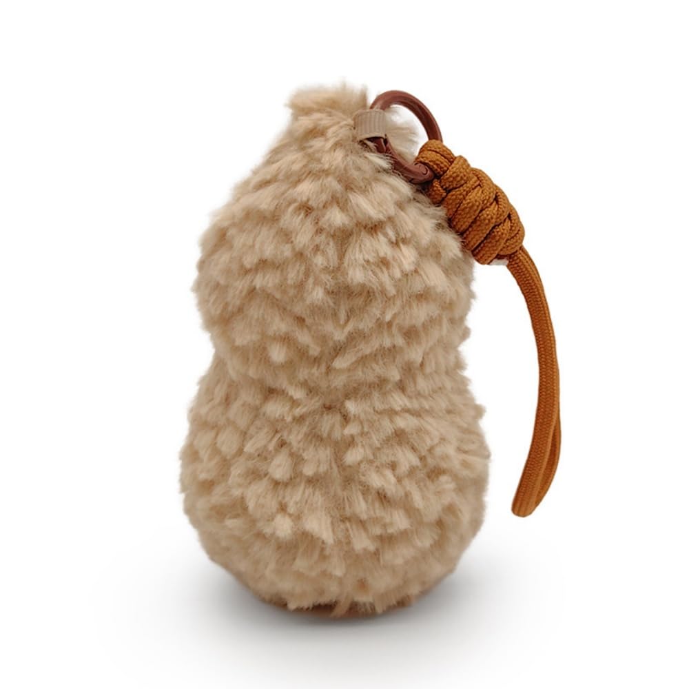TONGMAN Plush Peanut Soft Toy 6 Inch, Beige Stuffed Animal Doll with Funny Feet, Cute Novelty Food Plushie for Kids, Birthday Gift for Boys Girls