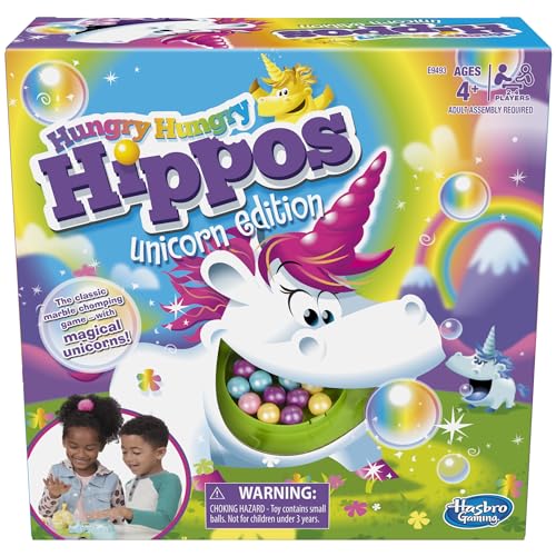 Hasbro Gaming Hungry Hippos Unicorn Edition Pre-School Board Game for Kids Ages 4 and Up; 2-4 Players, Easter Gifts for Boys and Girls (Amazon