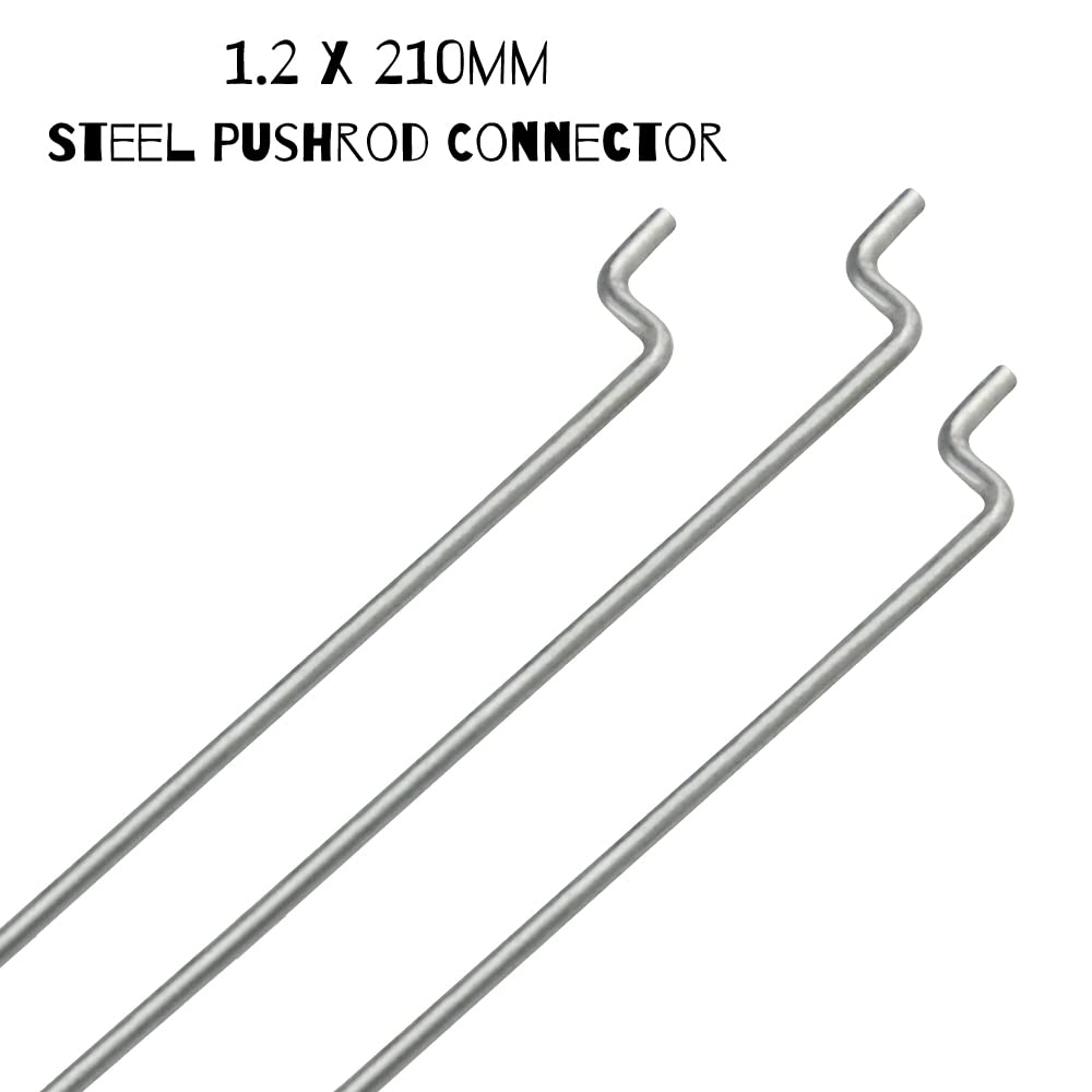 WMYCONGCONG 15 PCS Nylon Control Horns 21x11 mm + Pushrod Connector Linkage Stopper 1.3mm + 1.2 x 210mm Pushrods Parts for RC Airplane Plane