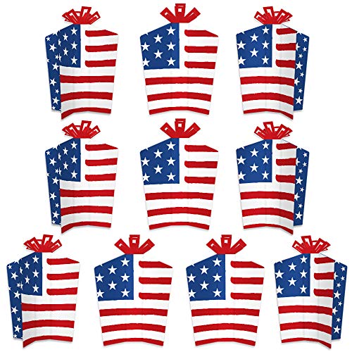 Big Dot of Happiness Stars and Stripes - Table Decorations - Memorial Day, 4th of July and Labor Day USA Patriotic Party Fold and Flare Centerpieces
