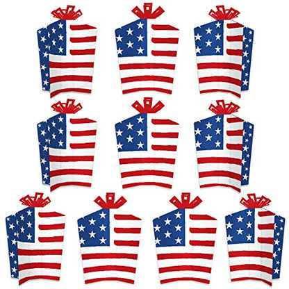 Big Dot of Happiness Stars and Stripes - Table Decorations - Memorial Day, 4th of July and Labor Day USA Patriotic Party Fold and Flare Centerpieces