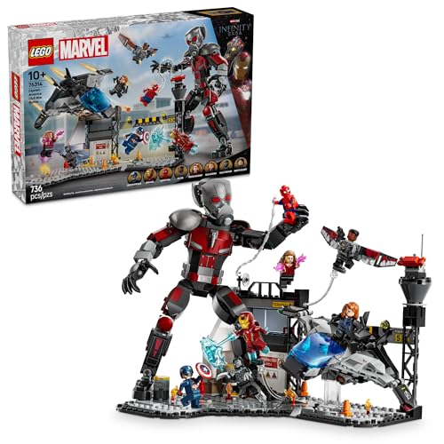 LEGO Marvel Captain America Civil War Action Battle Building Toy Set - Marvel Superhero Toy for Kids, Boys and Girls, Ages 10+ - with 8 Minifigures