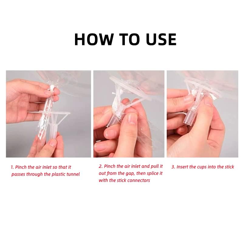 Balloon Sticks with Cups 30 Packs,16inch Long Clear Bobo Balloon Holder for Wedding Birthday,Party,Anniversary,Baby Shower(Clear)