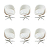 6Pcs 1:25 Scale Miniature Chair, Mini Plastic Chairs, Miniature Backrest Swivel Egg Chair for Mini House Accessories Gardening Scene Ornaments