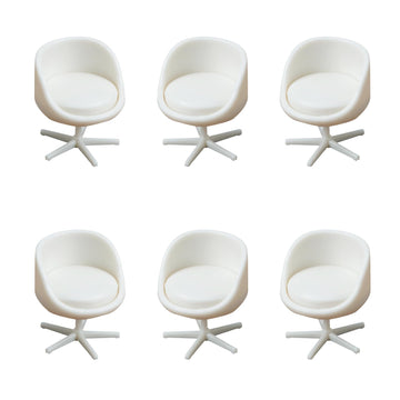 6Pcs 1:25 Scale Miniature Chair, Mini Plastic Chairs, Miniature Backrest Swivel Egg Chair for Mini House Accessories Gardening Scene Ornaments