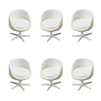 6Pcs 1:25 Scale Miniature Chair, Mini Plastic Chairs, Miniature Backrest Swivel Egg Chair for Mini House Accessories Gardening Scene Ornaments