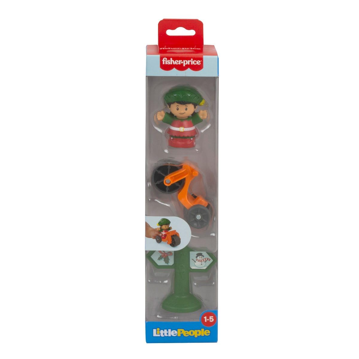 Fisher-Price Little People Holiday Figure Set; Elf & Tricycle