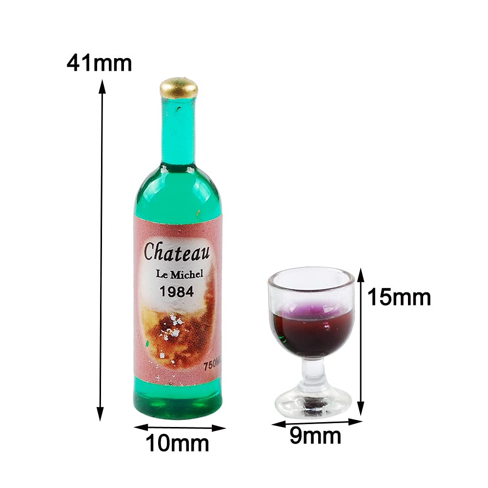 NWFashion 18PCS Plastic Mini Red Wine Cup Bottle Doolhouse Kitchen Accessories