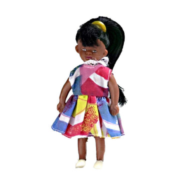 Dollhouse Miniature 1:12 Scale People Black Little Sister Girl