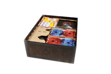 The Broken Token Game Organizer Compatible with Jaws of the Lion - Wooden Game Organizing Box with Multiple Trays