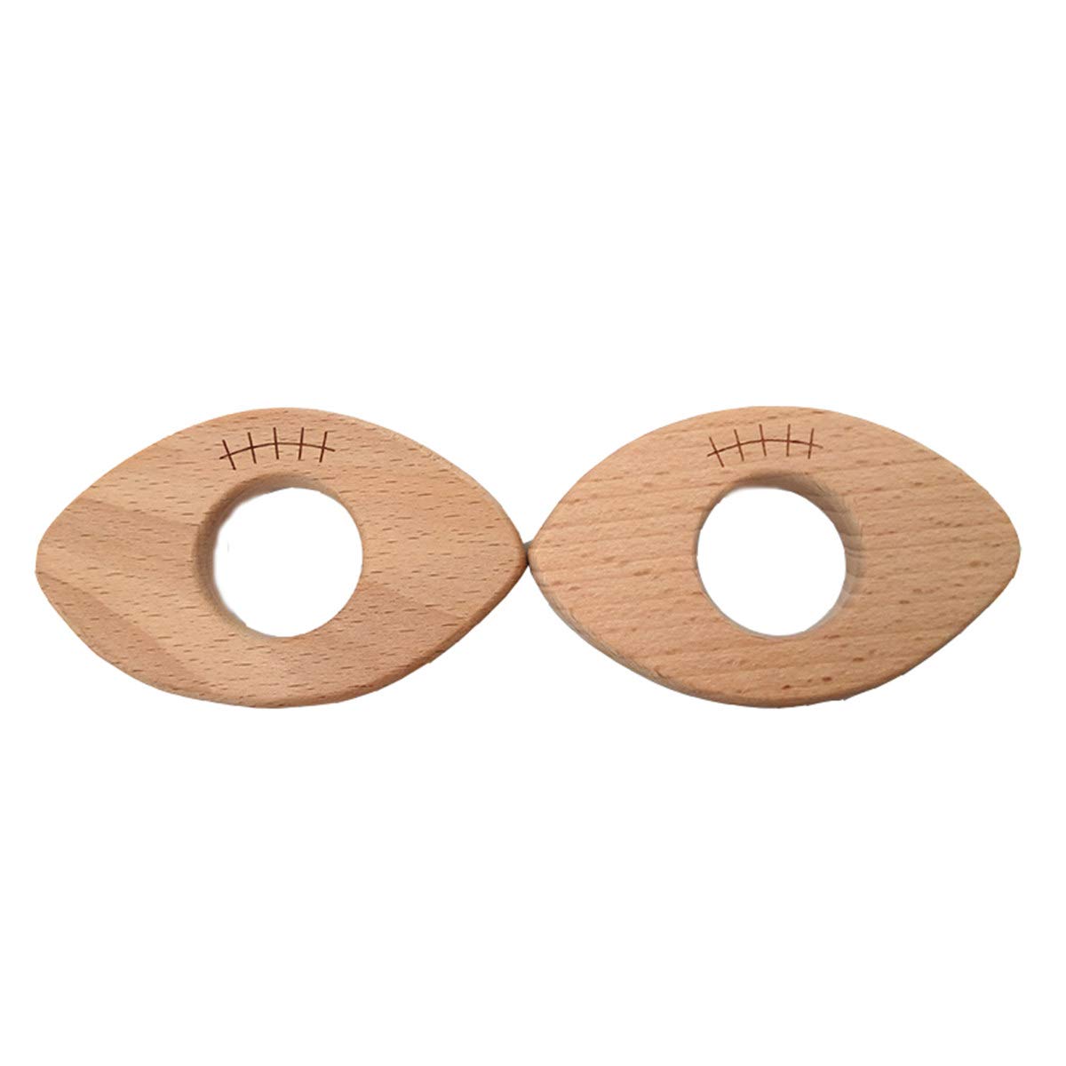 Alenybeby Natural Wooden Baseball Montessori Toy Pendant Pure Natural Beech Wood Animal Shape Toy For Handmade Necklace/Bracelet (10pcs)