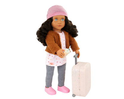 Our Generation Doll OG Deluxe - Lisandra The Traveler - 18 Inch Travel Doll with Rolling Luggage