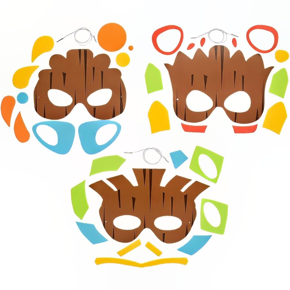 Fun Express Tiki Mask Craft Kit, Makes 12