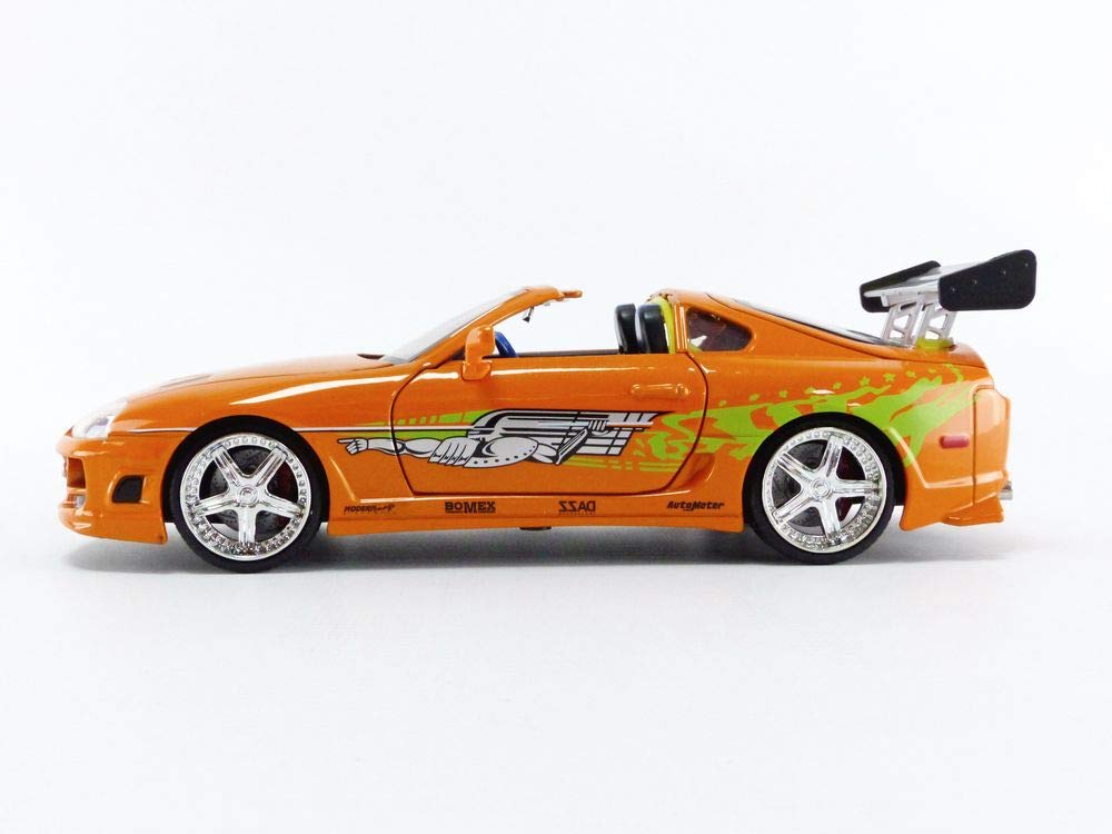 Jada Fast & Furious Brian’s 1995 Toyota Supra Diecast Model - 1:24 Scale Durable Die Cast Car - Includes Brian O' Conner Figure - Perfect