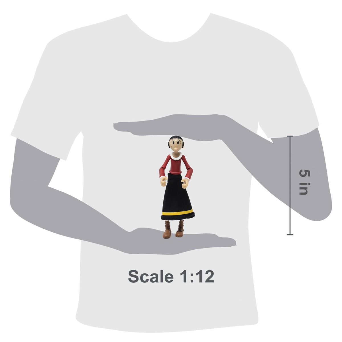 Boss Fight Studio Olive OYL Popeye Classics Wave 1 Action Figure - Highly Articulated Figurine with Accessories Including Swee’ Pea, Fabric Skirt