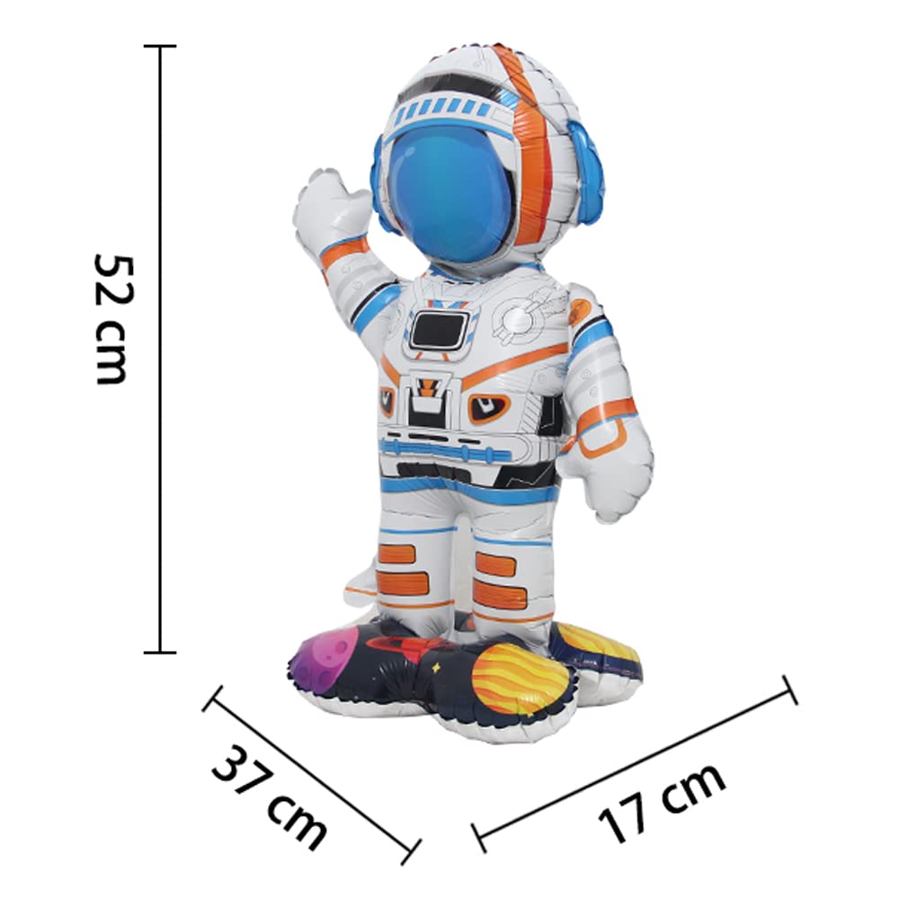 Inflatable Spaceman Astronaut Balloons Base Standing Foil Balloon Boys Space Theme Birthday Party Kids Inflatable Rocket Toys Decor (Base Astronaut)