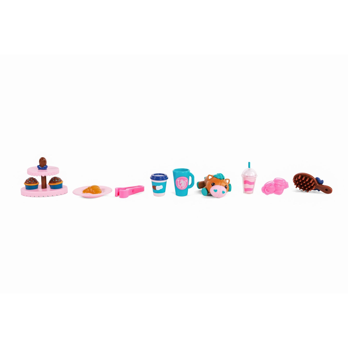 Wild Manes Horse Toys - Cocoa’s Bakery Café Cart Playset with Cocoa Horse Doll, Pastry & Drink Accessories, Brush & Stuffed Animal