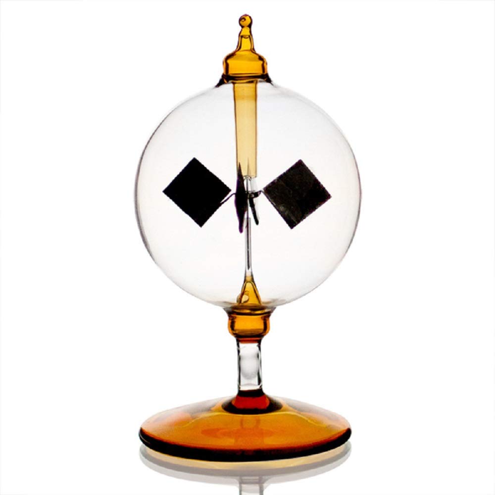 Yiluren Solar Crookes Radiometer Glass Windmill Handmade for Party Home Decoration Gift Orange S