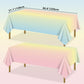 APUXXJUPA Pastel Rainbow Tablecloth, 4 Pcs Plastic Pastel Table Cloths for Parties Rainbow Birthday Decorations Baby Shower Wedding Party Supplies, 51