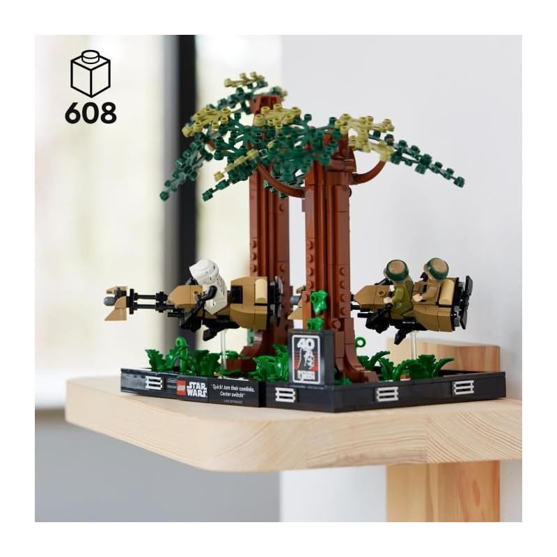 LEGO Star Wars Endor Speeder Chase Diorama 75353 Home Décor Building Set for Adults, Classic Collectible with Luke Skywalker and Princess Leia
