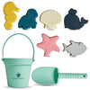 Pop 'N Go Sea Creatures Beach Toys, 8 Piece Silicone Toddler Sand Toy Set