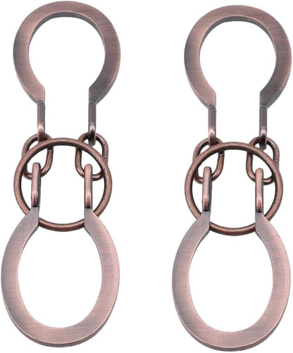 2Pcs Red Copper Lock Puzzle Metal Ring Solution Intellectual Deduction Unlock Puzzle Brain Tease Unlock Horseshoe Buckle Gift, Assembly