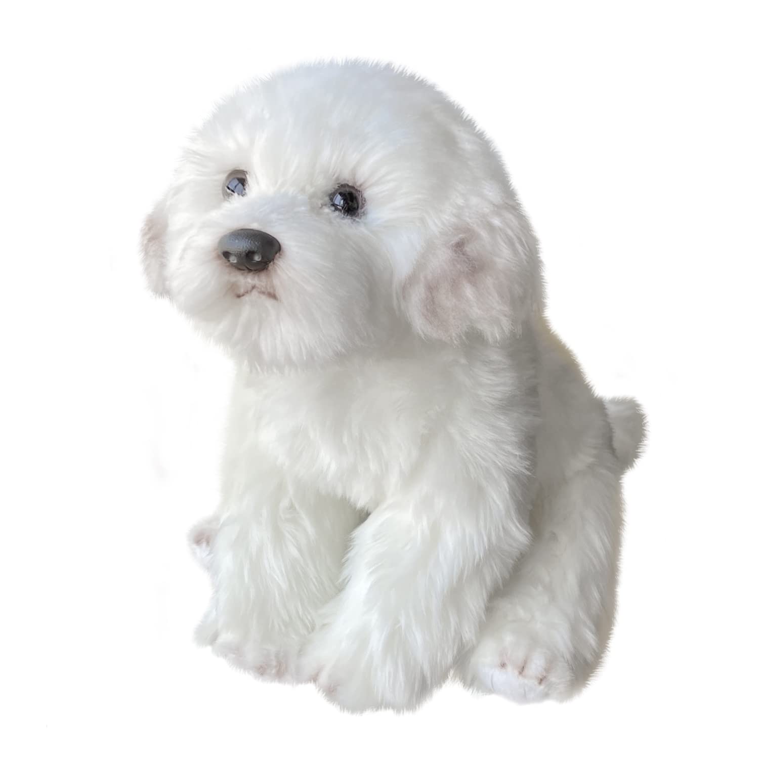 FAONIE Realistic Plush Maltese Dog, Stuffed Animal Puppy Dog Toys, For Kids Adult Birthday, White, 14inch