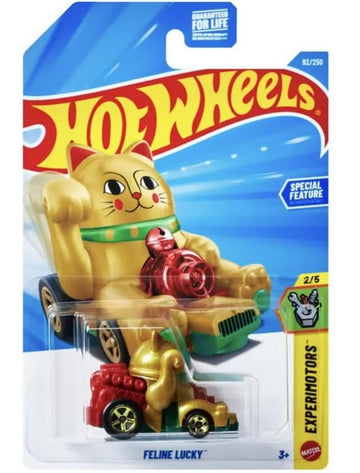 Hot Wheels Feline Lucky [Gold Cat] Experimotors 2/5, 92/250, 1:64 Scale Diecast Toy Vehicle