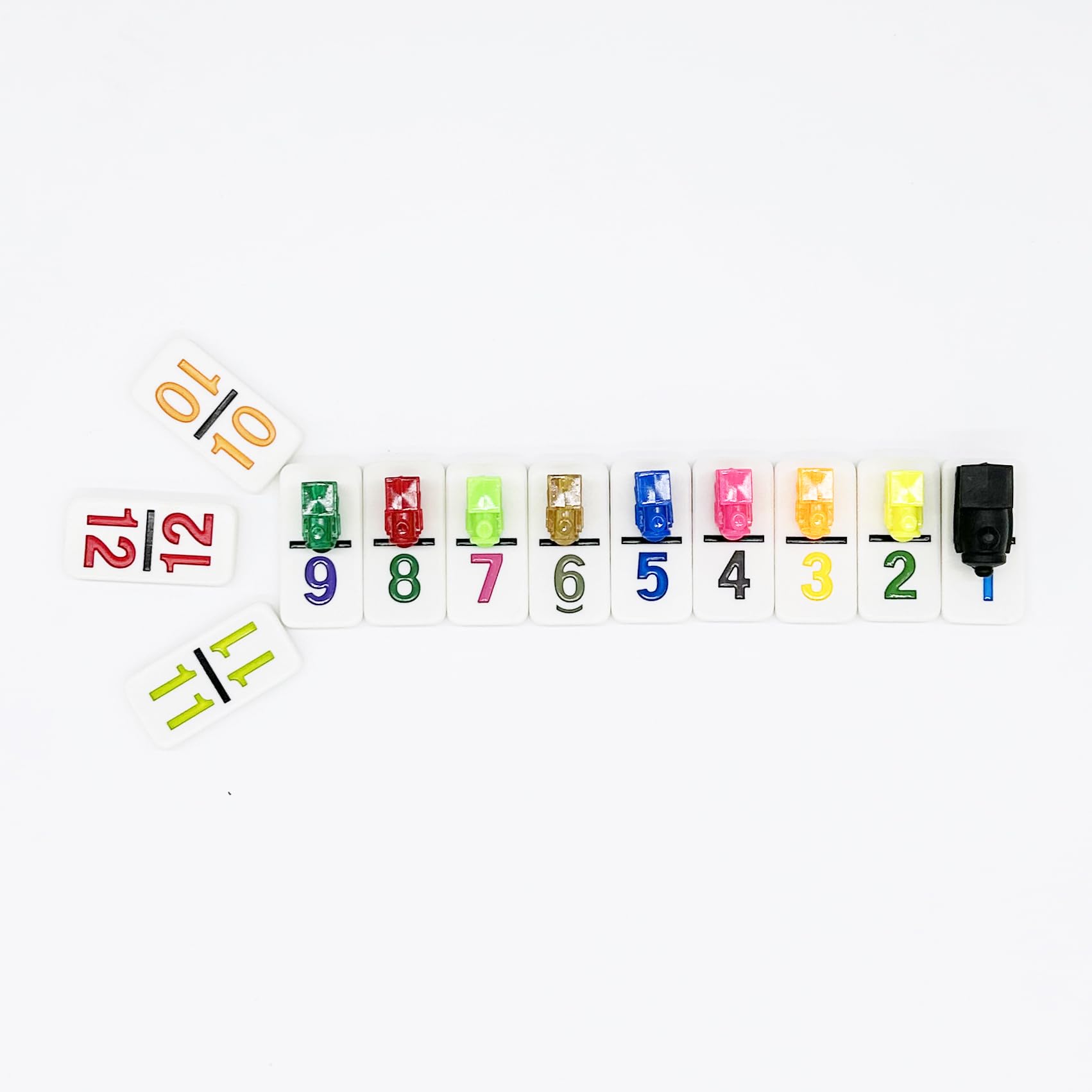 JOYOUSLIFE Mexican Train Dominoes with Numbers, Color Double 12 Numerical Domine Set for Adults and Family, Classic 91 Tiles Board Grame with Aluminym