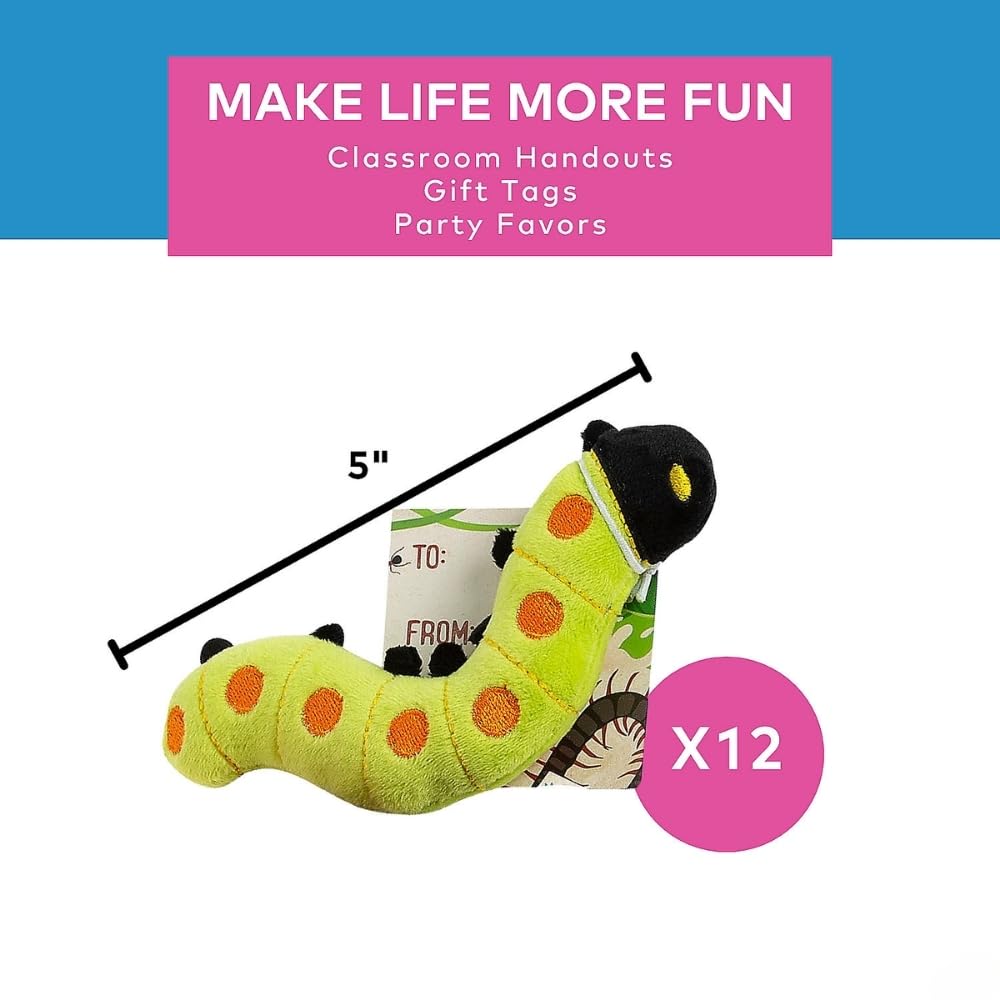 Fun Express Plush Bugs with Card - Toys - VBS Vacation Bible School Supplies/Decor - 12 Pieces