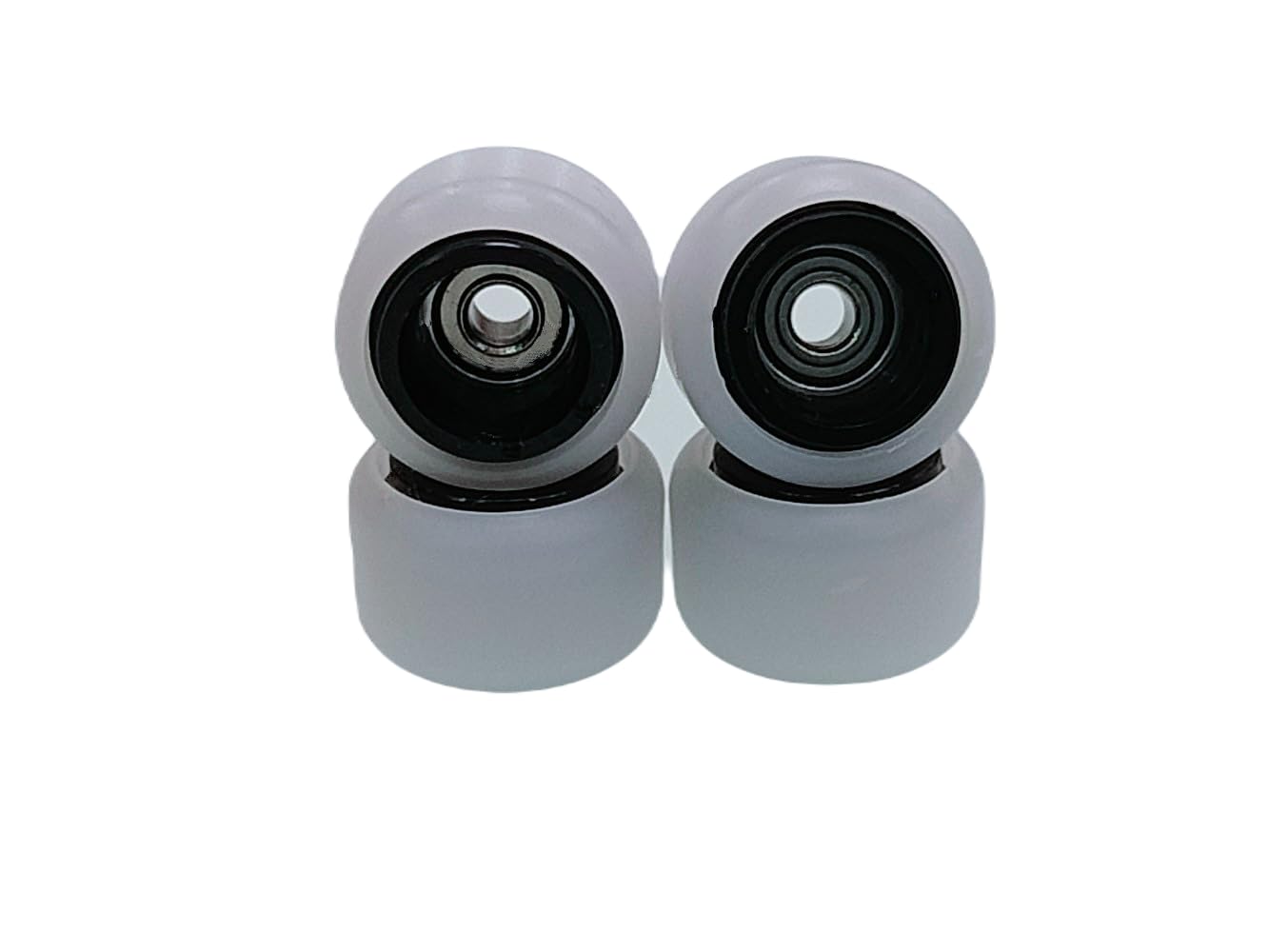 LEEFAI Fingerboard Wheels Hand Embedded Alloy Layer - Hot Finger Skateboard Wheels - Ultra Spin Bearings Wheels - 7.8mmx4.8 mm - White Wheels