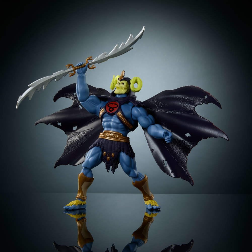 Masters of the Universe Origins X Thundercats Action Figure Skell-Ra, 1980s Skeletor & Mumm-Ra, 5.5-inch Posable, Sword, Swap Heads & Armor & Cape