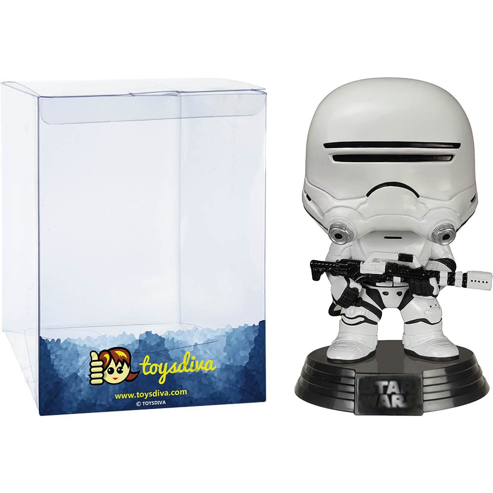 Funko First Order Flametrooper: P o p ! Vinyl Figurine Bundle with 1 Compatible 'ToysDiva' Graphic Protector (068-06224 - B)