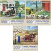 Bits and Pieces - Value Set of Three 500 Piece Jigsaw Puzzles for Adults - That New Car Smell, A Good Day for Ducks, Groundwork Jigsaw Puzzles by