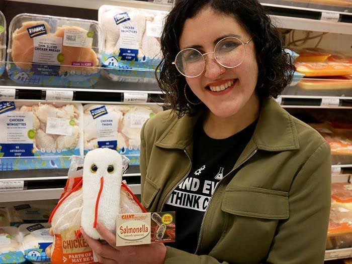 GIANTmicrobes Salmonella Plush -Learn About Food Safety, Bacteria and Gut Health with this Unique Fun Gift for Friends, Families, Teachers, Chefs