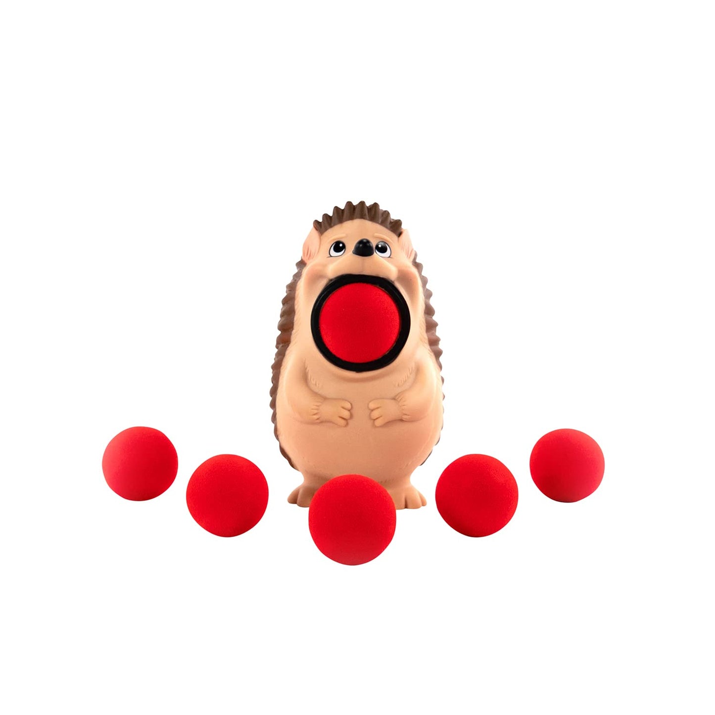 Hog Wild Hedgehog Ball Popper Toy - Holiday Stocking Stuffer Includes 4 Soft Foam Balls - Squeeze to Pop Air Powered Balls Up to 20 Feet -