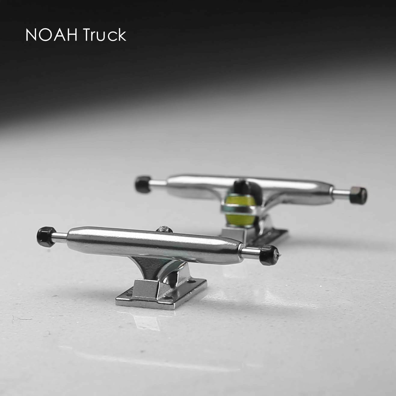 NOAHWOOD DIY Pro Fingerboard Truck 34mm Sliver Noah ii Truck (Yellow PU+Black Lock nut)