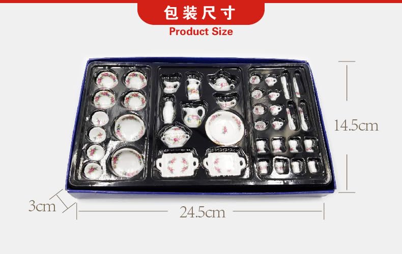 AirAds Dollhouse 1:12 Scale Dollhouse Miniature Accessories mini Porcelain Set Strawberry Set