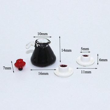 3Pcs/Set Cute Mini Coffee Pot Model Dollhouse Miniature Toy Doll Home Accessories Miniature Food Play Scene Model Small Cloth Doll House Accessories