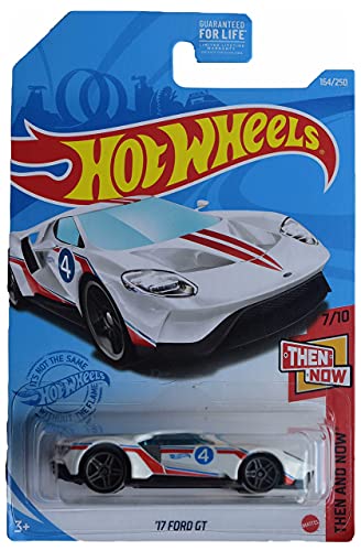 Hot Wheels 1:64 Scale Die-Cast Ford GT Car, White, 4x7x2 Inches, Ages 3+