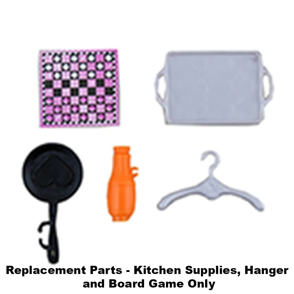 Replacement Parts for Barbie Malibu House Playset - FXG57 ~ Replacement Kitchen Supplies, Hanger and Board Game