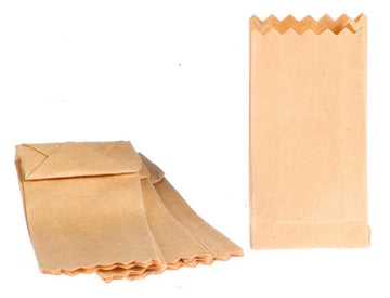 Dollhouse Miniature Set of 4 Brown Grocery Store Bags