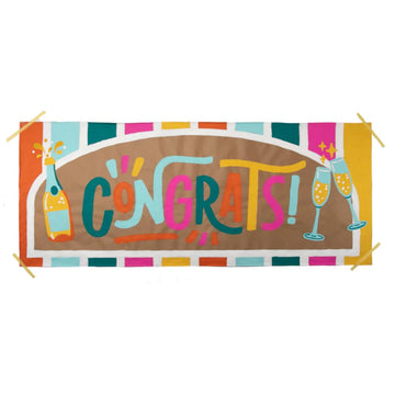 Pink Picasso "Congrats" Paint by Number Banner - DIY for Congratulations Celebrations -Graduation, Engagement, Promotion, Retirement, Anniversary