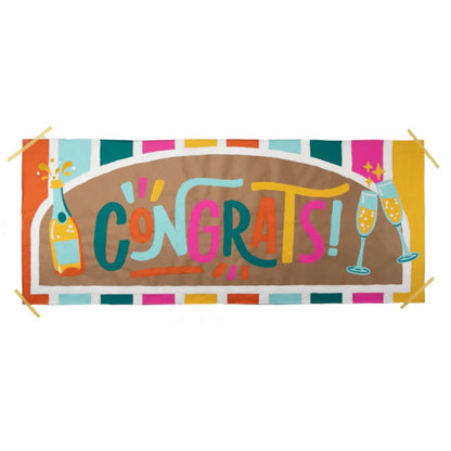 Pink Picasso "Congrats" Paint by Number Banner - DIY for Congratulations Celebrations -Graduation, Engagement, Promotion, Retirement, Anniversary