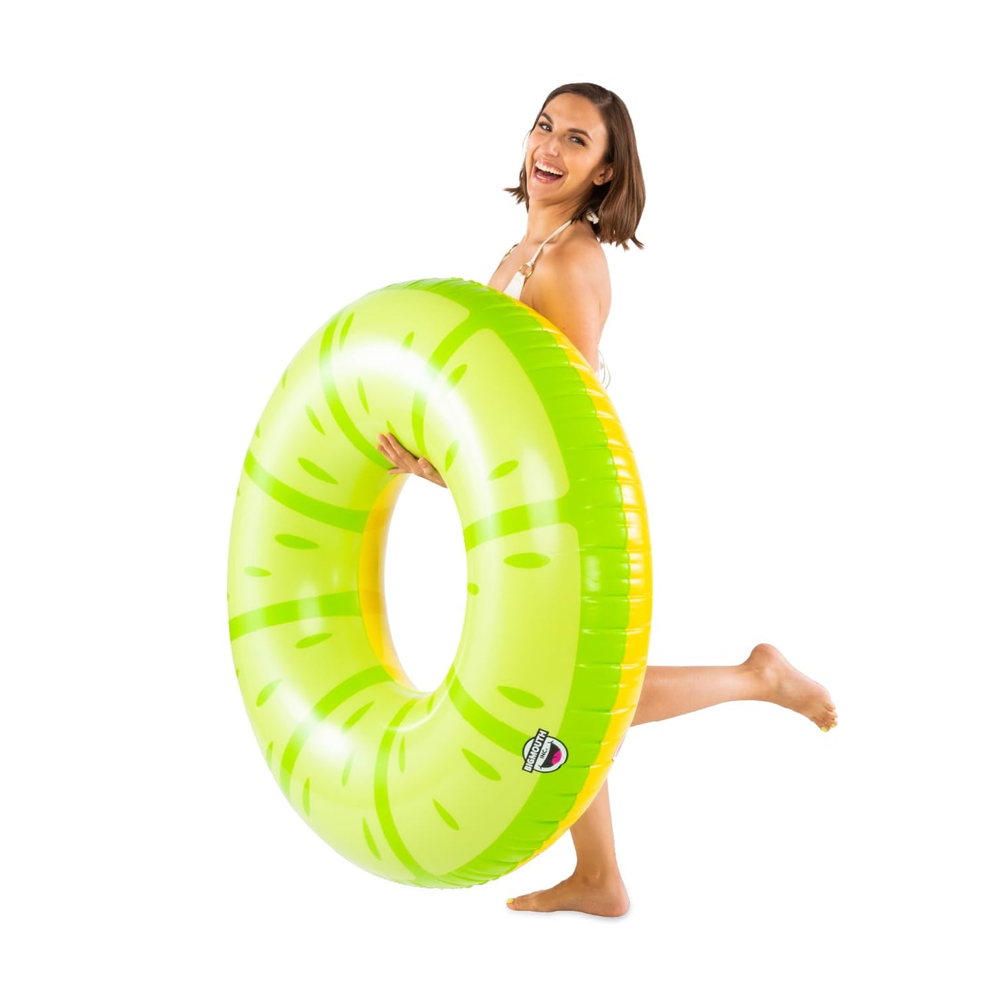 Large Lemon Lime Pool Float, Inflatable Swim Ring, Novelty Citrus Lounger for Pool Parties and Outdoor Summer Fun