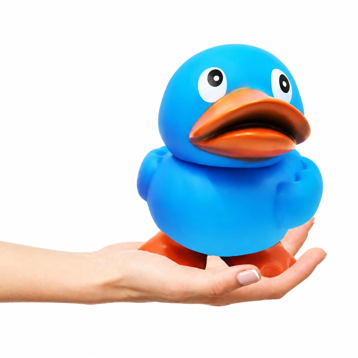 The Dreidel Company 4-Count Jumbo Rubber Duck Toy with Flippers, Giant Rubber Duckies for Kids, Bath, Pool Activity, Party Favors, 6.5" Tall (4