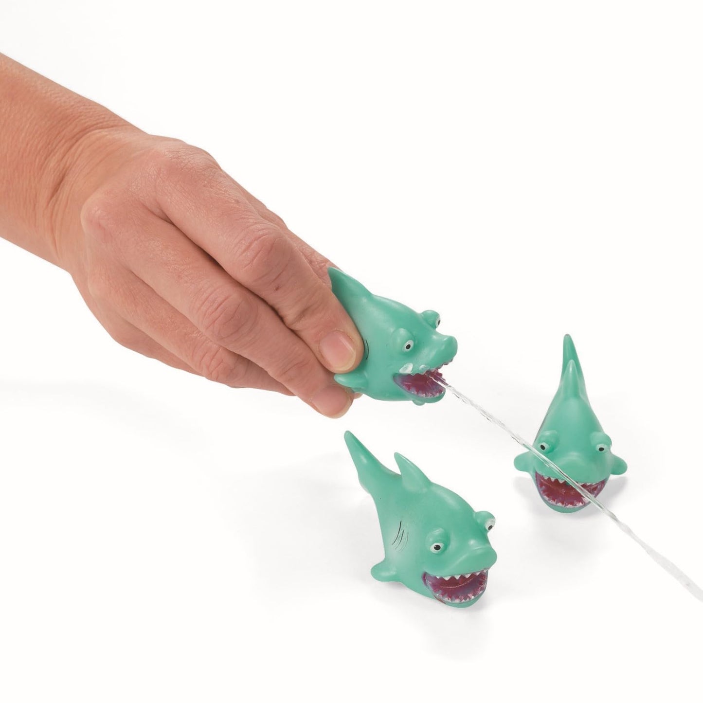 Fun Express Mini Shark Squirt Toys 12 Pack - Water Guns for Kids Bath Toys & Pool Toys Set - Party Favors for Kids Birthday Goodie Bag Stuffers |